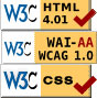 Logotipos de uso de HTML y CSS válidos y cumplimiento de accesibilidad nivel AA